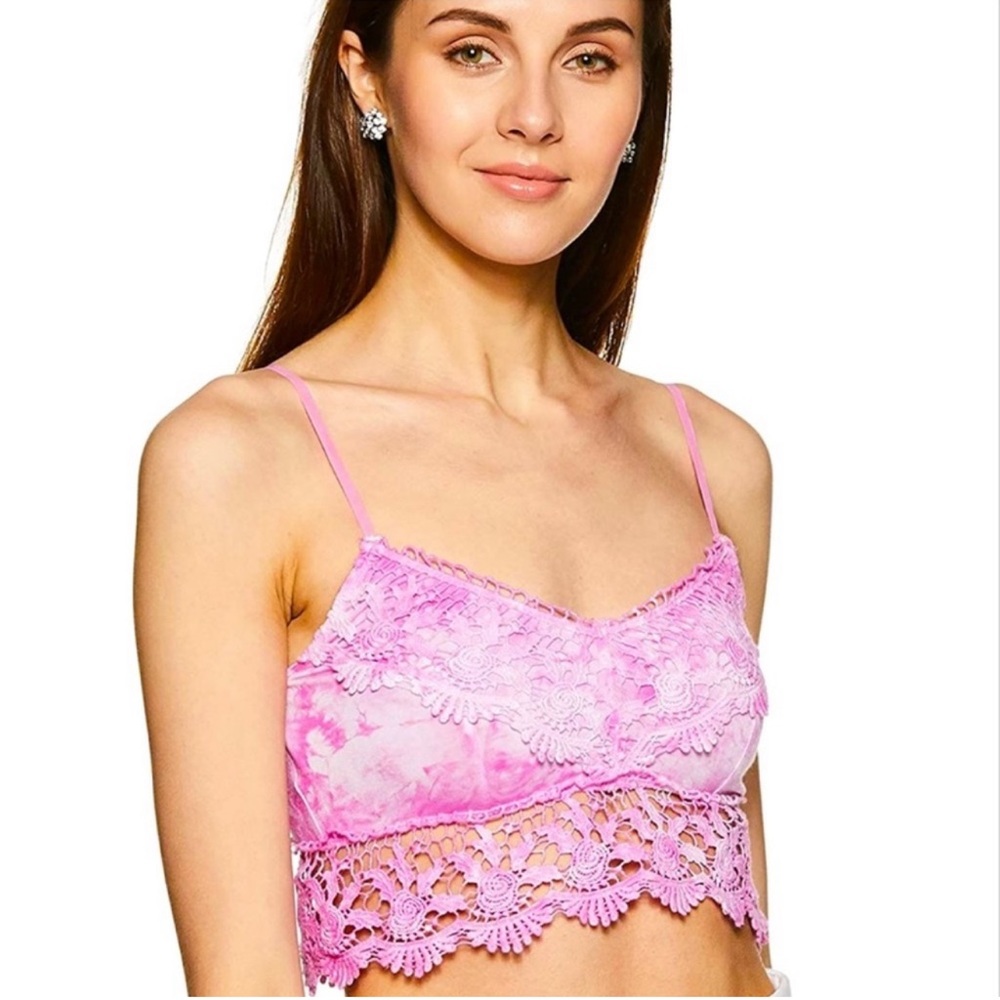 Appliqué Pink Tie Dye Bra Top